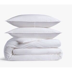 Casual Organic Cotton Full Queen  Duvet Cover & Sham Set - Parachute WHITE
